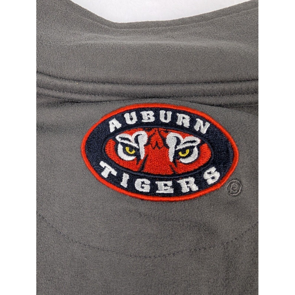 Auburn Tigers‎ 1/4 Zip Pullover Men's L Gray Blue Stretch Poly Blend Long Sleeve - Picture 7 of 7